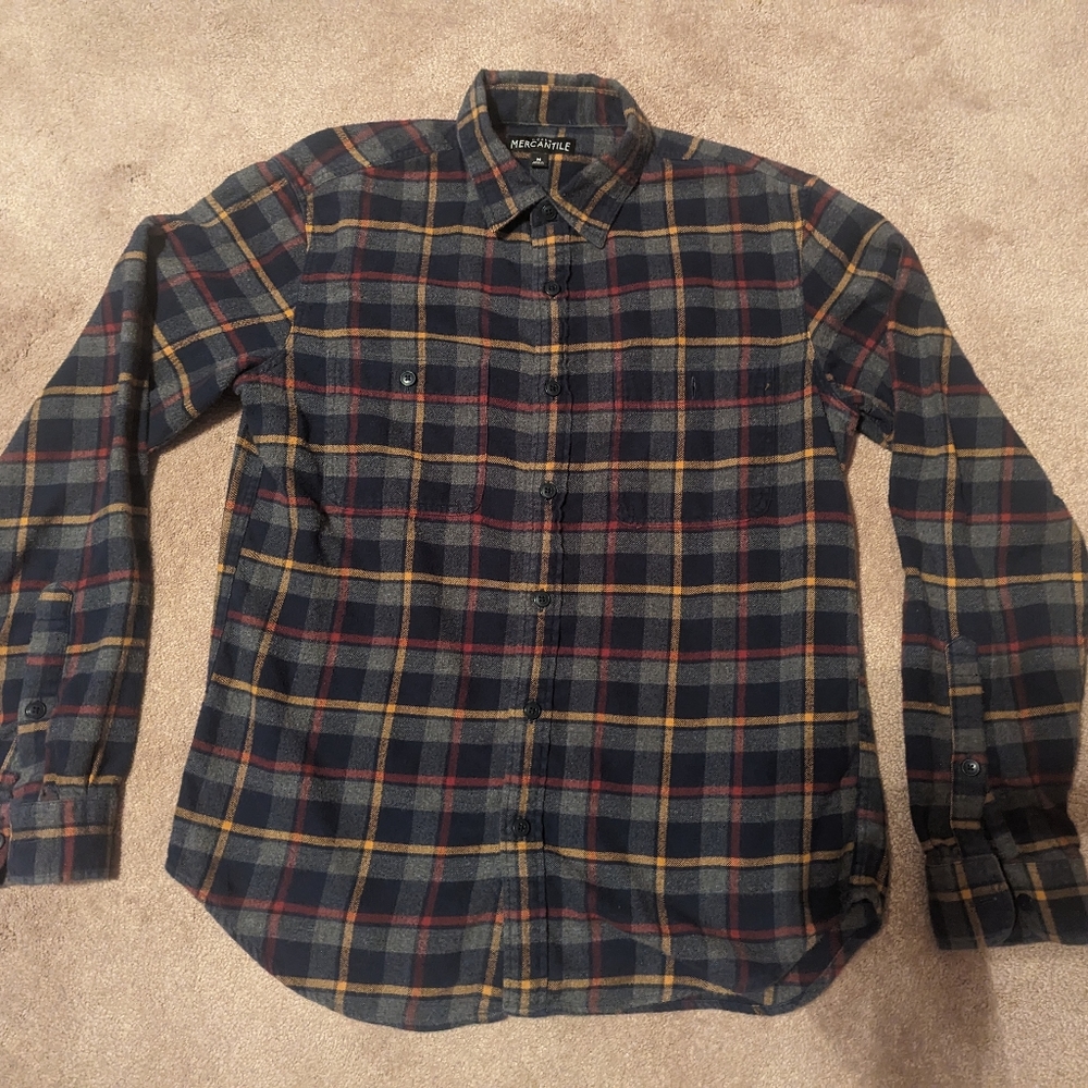 J Crew mercantile Flannel Button Down Shirt Plaid Fall Football Cozy medium